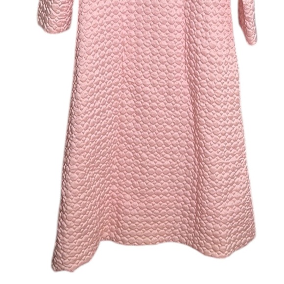 BARBIZON Vintage Quilted Pink Satin Long Robe Embroidered Zip Front Girly - Picture 9 of 16